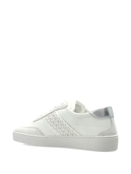 Плисирани панталон Michael Kors Collection с волани на райета кафяво