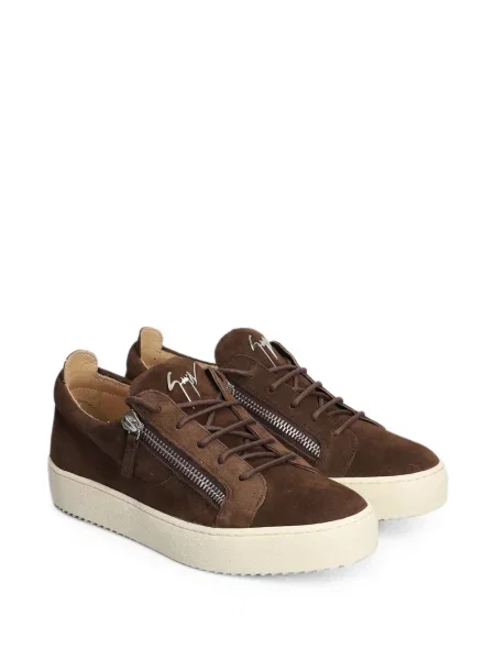 Sneakerși Giuseppe Zanotti din piele de căprioară maro