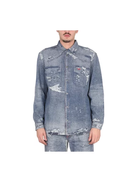 Koszula Diesel casual niebieska