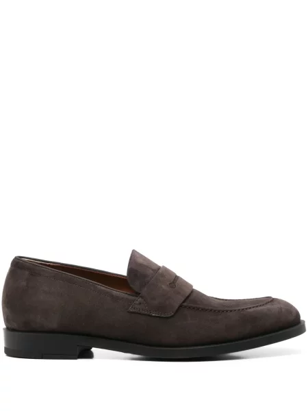 Pantofi loafer Zegna din piele de căprioară maro