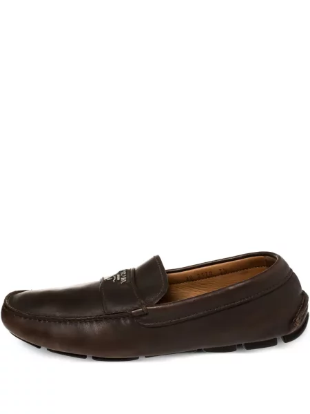 Loafers Prada Pre-owned s autogramem hnědé