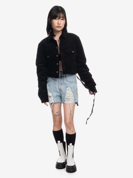 Μπουφάν Rick Owens Cropped Outershirt μαύρο