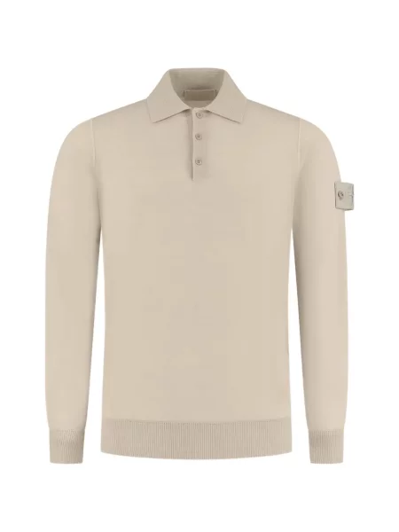 Lung tricou polo Stone Island cu strasuri