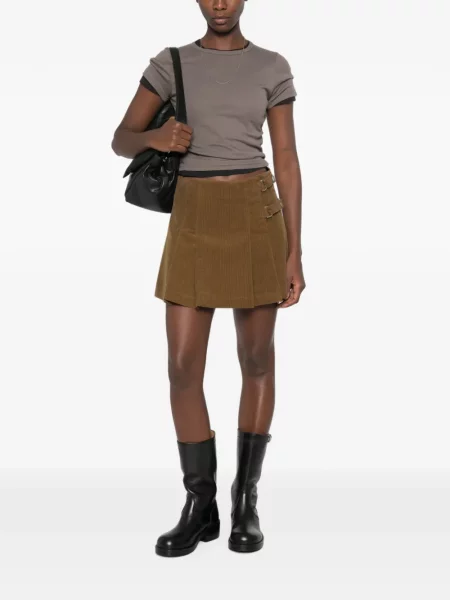 Fusta mini Golden Goose de catifea cord maro