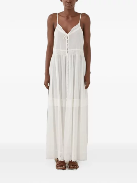 Rochie maxi Eleh cu broderie alb