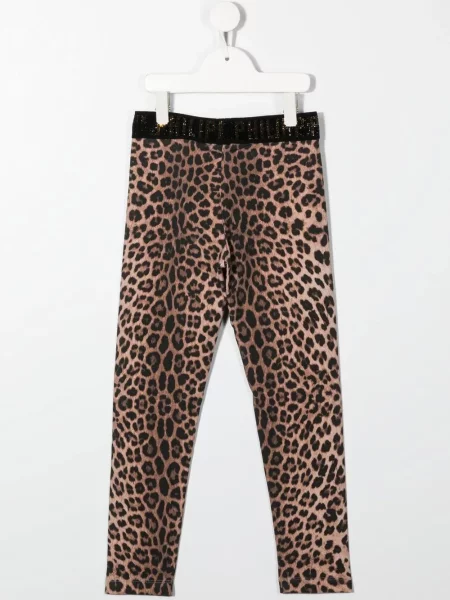 Legginsy dziecięce Philipp Plein brązowe