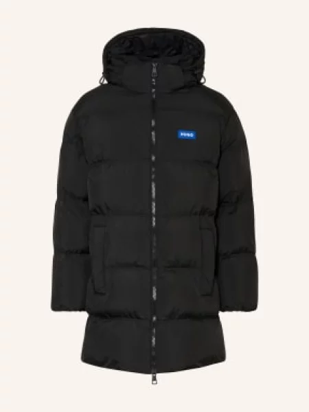 Hugo Blue Prošívaný Kabát Bodi černá