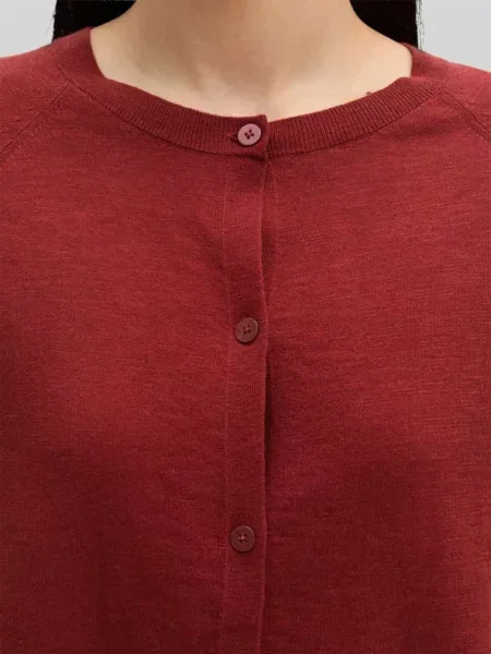 Kardigan rozpinany o kroju relaxed fit z mieszanki bawełny i lnu Marc O'polo