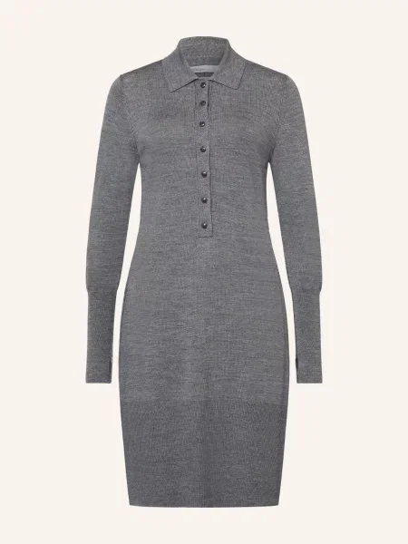 Allsaints Pletené Šaty Coyte tmavě šedá