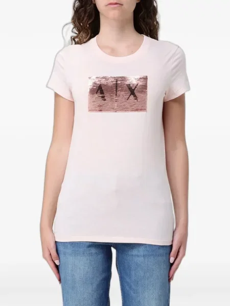 Tricou Armani Exchange cu paiete roz