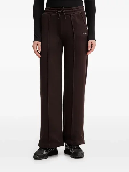 Pantaloni Guess alergare cu cordon maro
