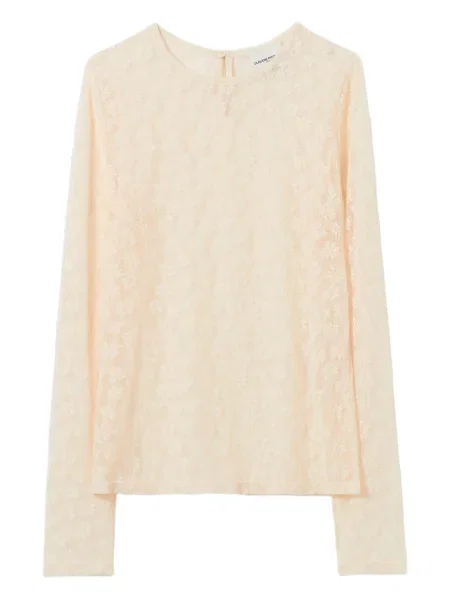 Top Claudie Pierlot cu model floral din dantelă roz