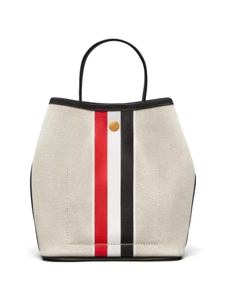 Geantă shopper Thom Browne cu dungi negru