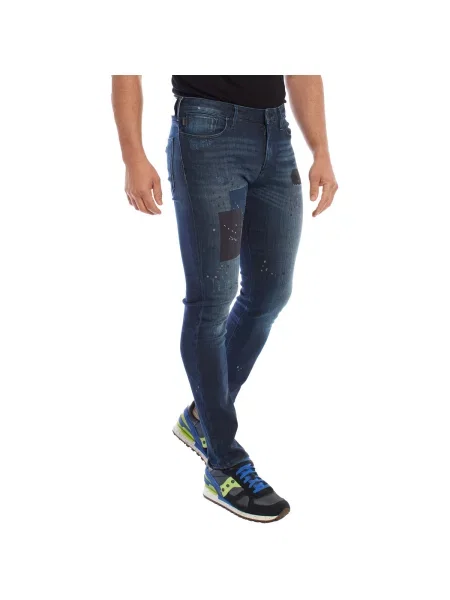 Pantaloni Emporio Armani albastru