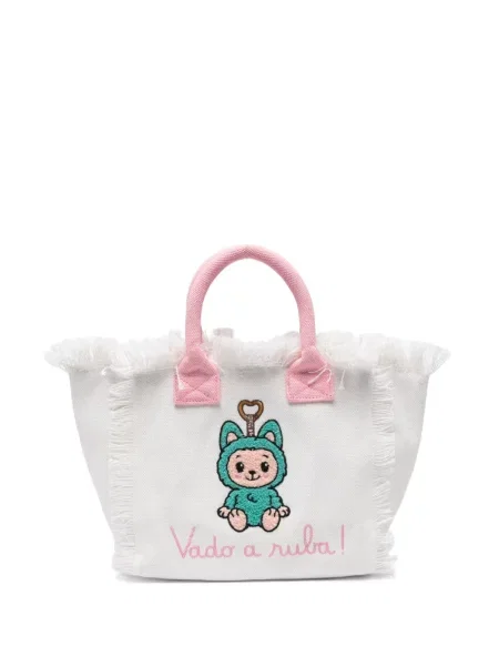 Geantă shopper Mc2 Saint Barth cu broderie alb