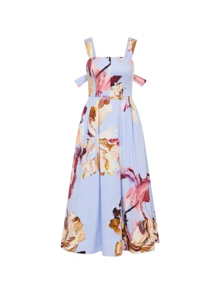 Rochie midi Rebecca Vallance cu model floral cu imagine albastru