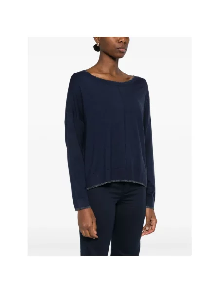 Dzianinowy lekki sweter Liu Jo niebieski