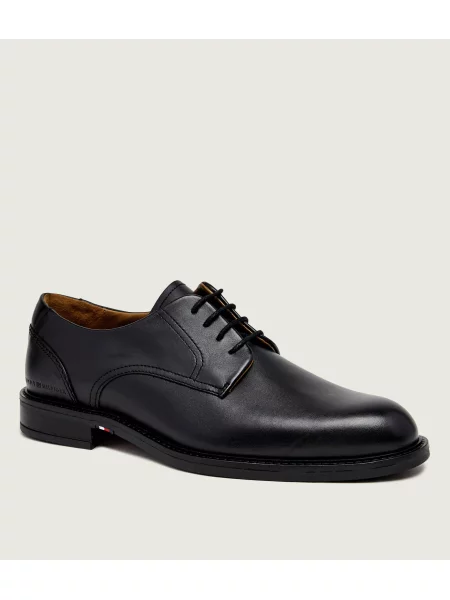 Tommy Hilfiger Bőr derby cipő Corporate fekete