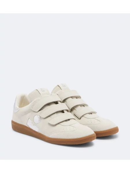 Sneakerși Isabel Marant din piele de căprioară bej