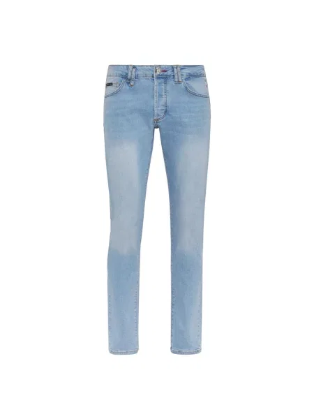 Jeansy straight leg Philipp Plein niebieskie