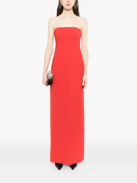 Rochie maxi Amsale fără bretele roșu