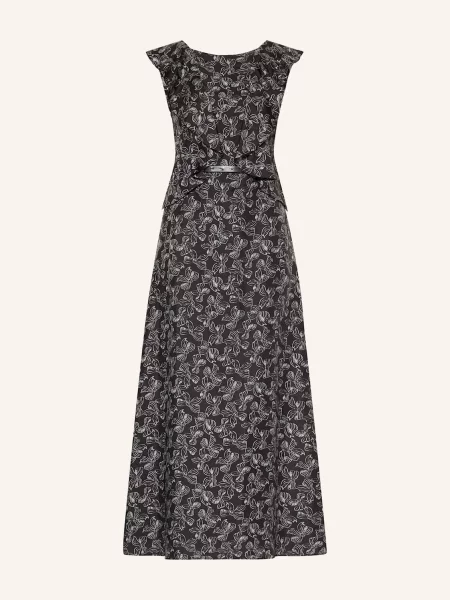 Max Mara Sukienka Z Jedwabiu Calesse Z Wycięciem schwarz biała