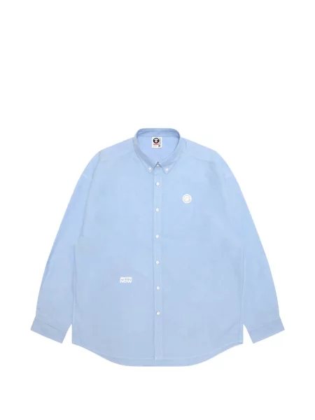 Cămașă Aape By A Bathing Ape cu broderie albastru