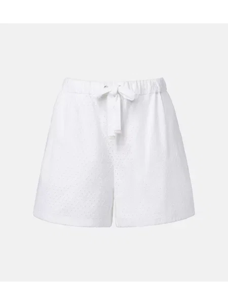 Pantaloni scurți Moncler cu broderie alb