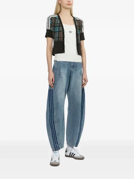 Vestă Adidas în carouri cu decolteu în V galben