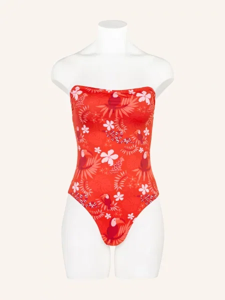Vilebrequin Plavky Bandeau Facette / růžová / tmavě červená