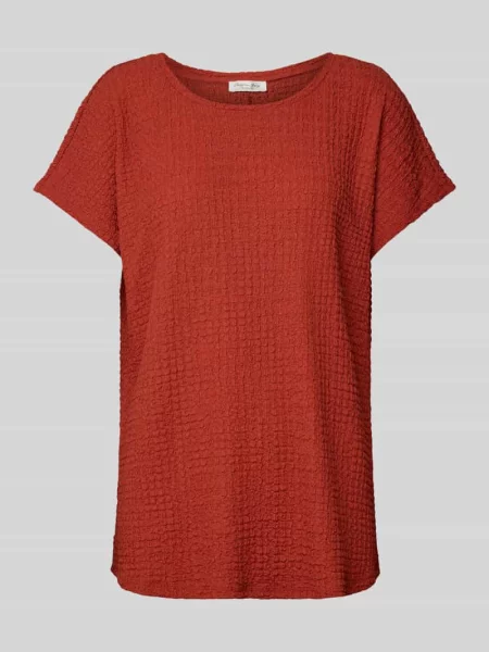 T-shirt z prążkowanym okrągłym dekoltem Christian Berg Woman
