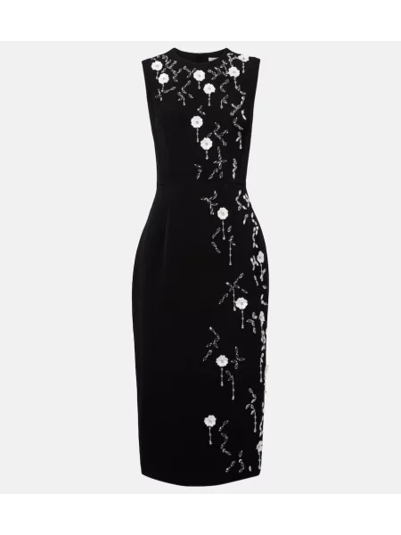 Rochie midi Emilia Wickstead până la genunchi de costum negru