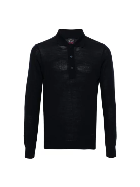 Sweter Paul & Shark wełniany z długim rękawem niebieski
