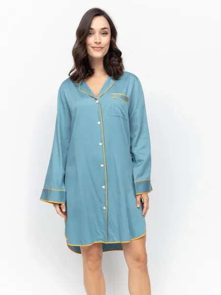 Нічна сорочка Fable&Eve Greenwich бавовна/модал блакитний