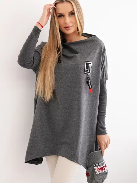 Bluza Kesi asymetryczna szara