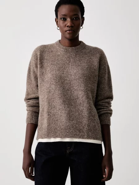A.P.C. pulover pentru femei cu lână pull candice maro