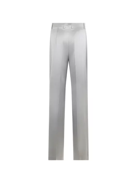 Pantaloni Alberta Ferretti de mătase gri