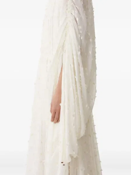 Rochie maxi Lanvin plisată de costum alb