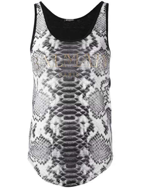 Vestă Balmain cu imagine negru