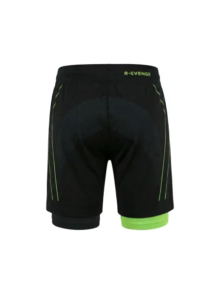 Spodenki z ocieplaczem czarne/zielone trening fitness czarne