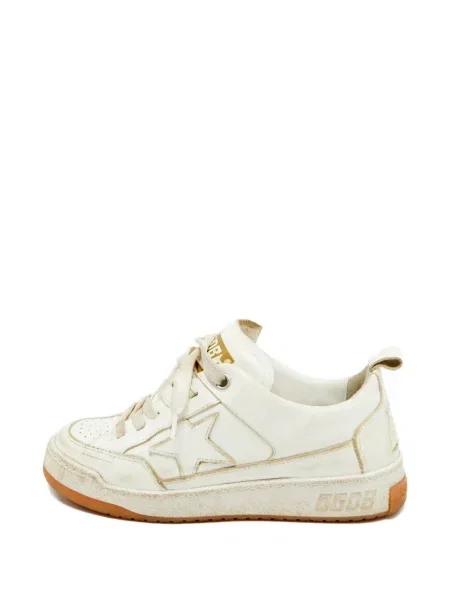 Sneakerși Golden Goose May din piele zdrențuiți alb