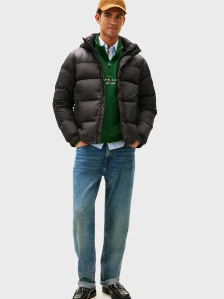 Куртка Tommy Hilfiger с капюшоном черная