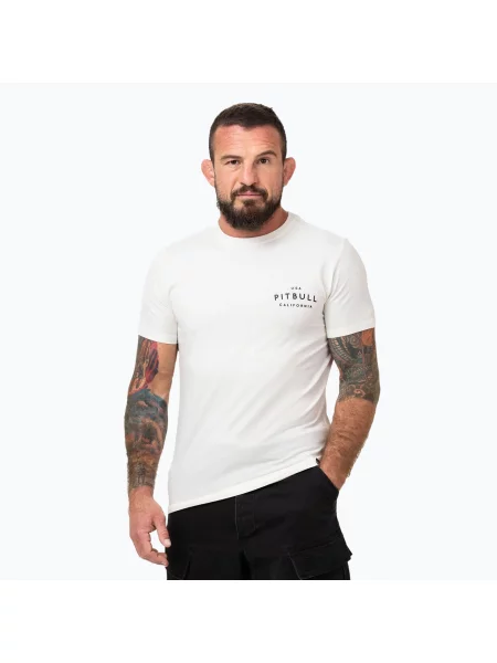 Tričko Pitbull USA CAL off white bílé
