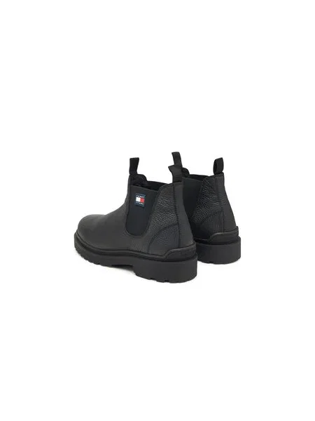 Členková obuv s elastickým prvkom Tommy Jeans Tjm Chelsea Leather Wl čierna