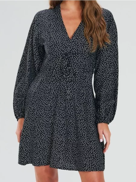 Міні-сукня в горошок різнобарвний