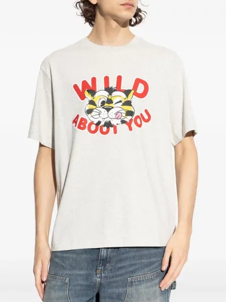 Tricou Kenzo cu imagine cu dungi de tigru gri