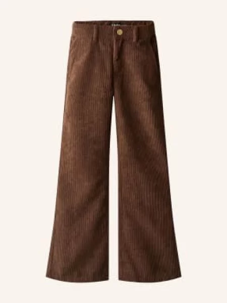 Molo Kordové Kalhoty Flared Slim Fit bark brown hnědé