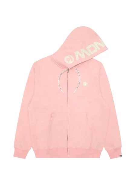 Hanorac cu glugă Aape By A Bathing Ape cu autograf roz