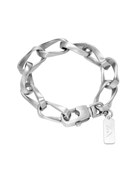 Emporio Armani bransoletka ze stali nierdzewnej Eagle Logo szara