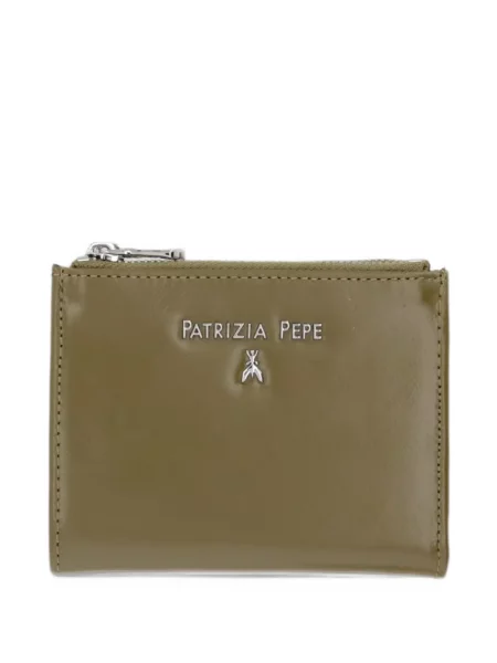 Kožni novčanik Patrizia Pepe s autogramom zelena
